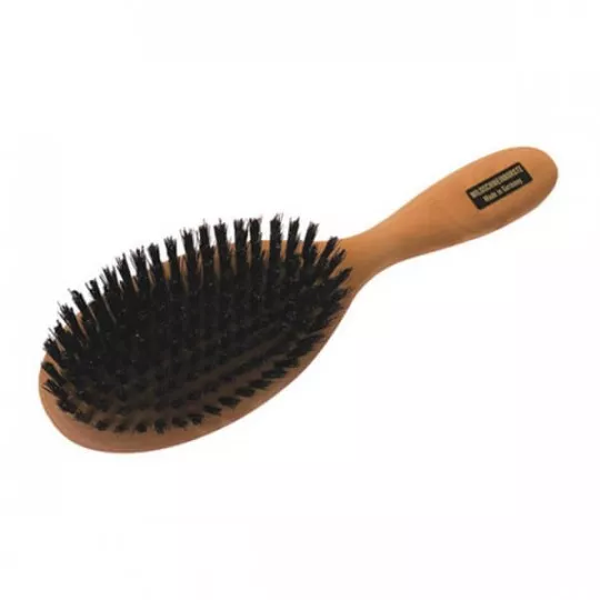 Oval pearwood hairbrush
