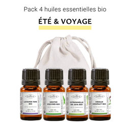 [RS658] Pack de 4 huiles essentielles bio &quot;été et voyage&quot;
